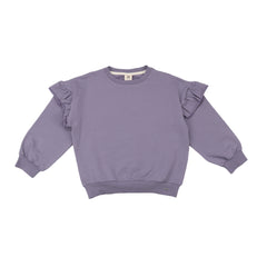 Mor - Volanlı Sweatshirt