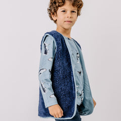 Navy Fleece-Fleece Vest