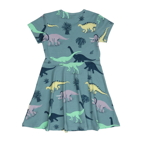 Running Dinosaurs-Flared Dress