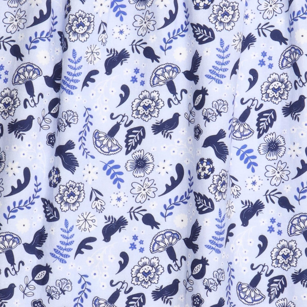 Blue Birds and Flowers Blouse