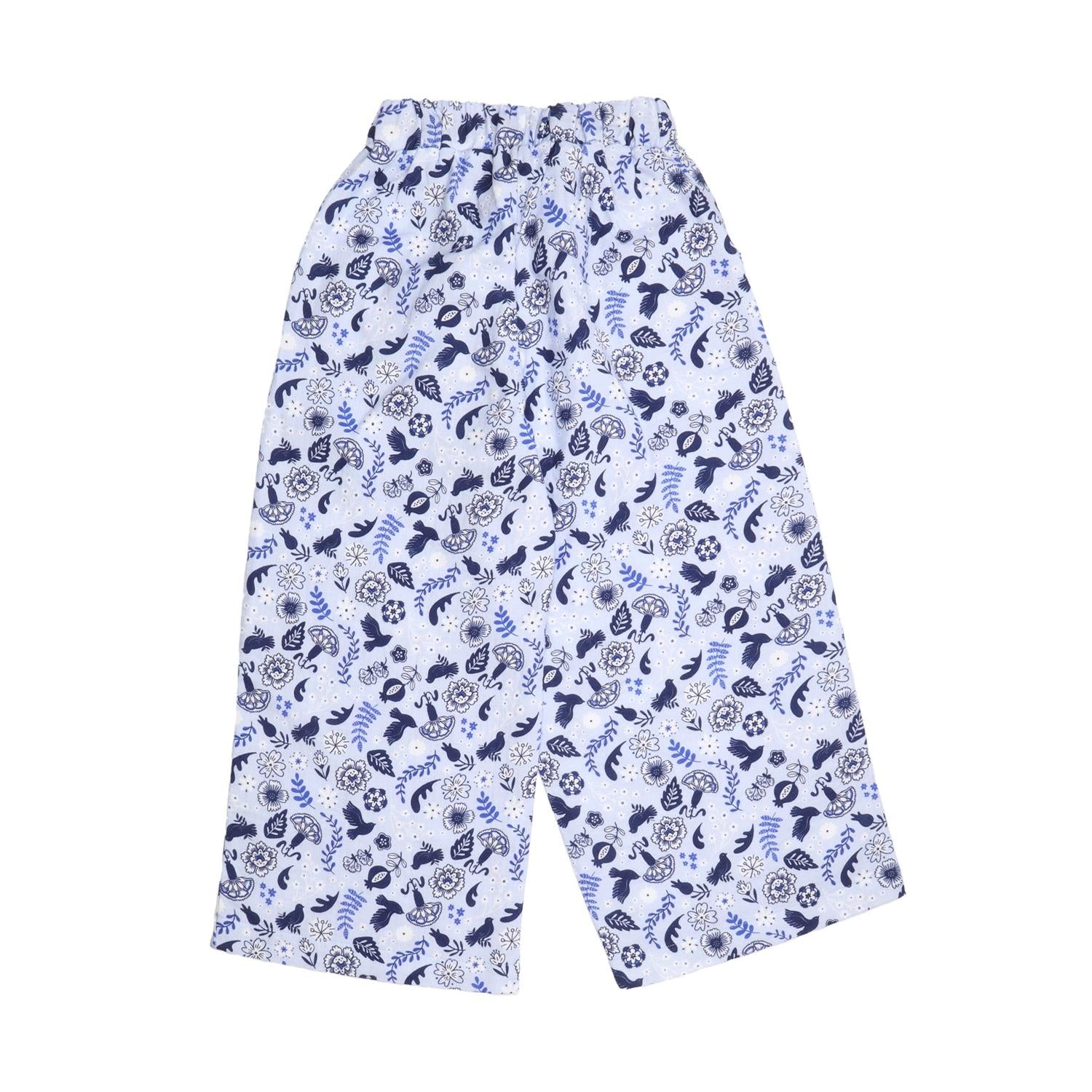 Blue Birds and Flowers Pants