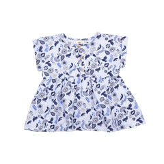 Blue Birds and Flowers Blouse