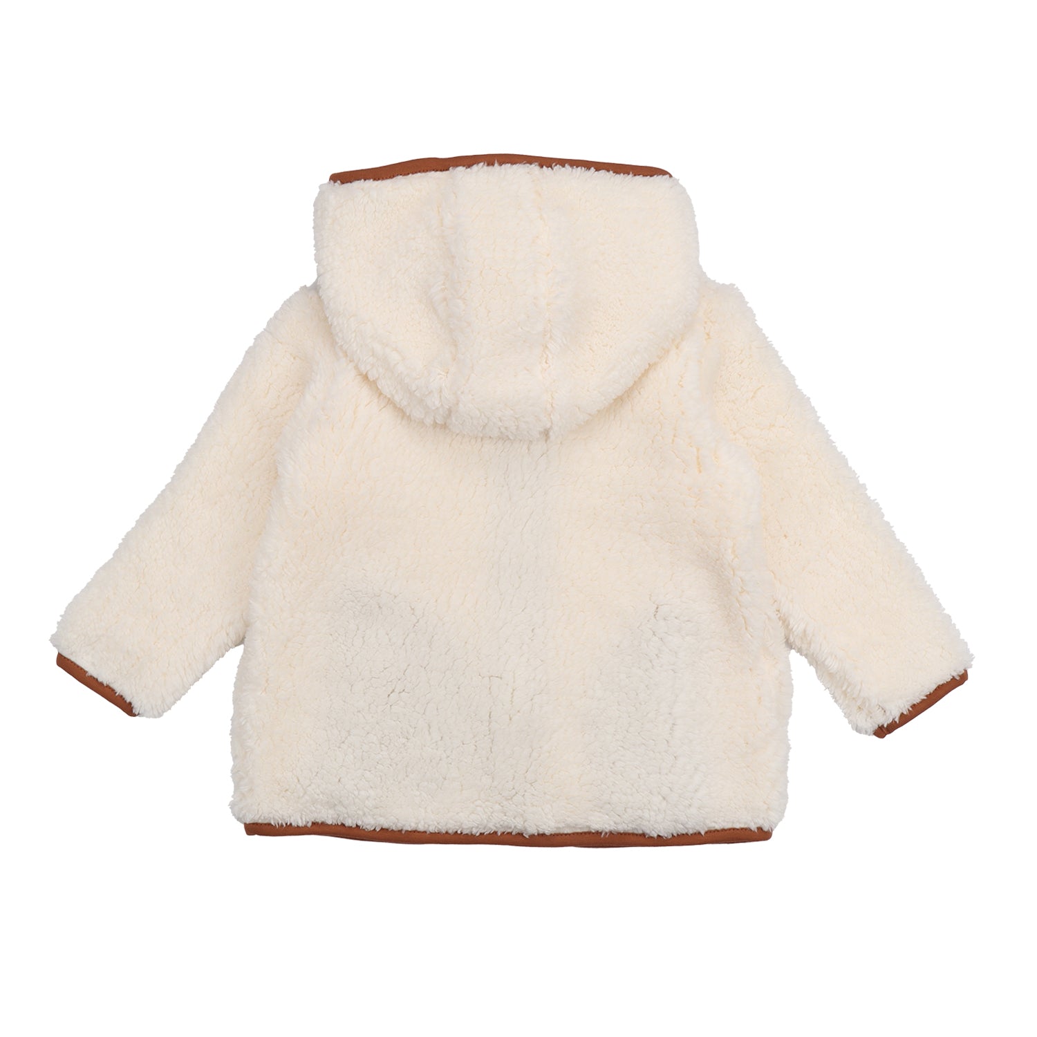 Cream Fleece-Fleece Hooded Jacket